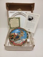 Vtg 1994 Bradford Exchange Light Up Christmas Plate Twas The Night COA Stand Box picture