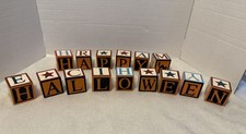 Vtg Lillian Vernon 15 Holiday Decor Blocks Birthday Halloween America Christmas picture