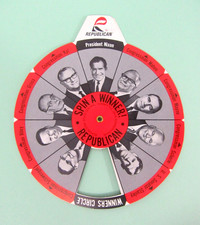 Vintage 1968 Richard Nixon & Sprio Agnew Spin a Winner Republican Voting in Iowa picture