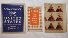 Lot of 3 WWII era Insignia & Rank Identification Official Diagram List Chart picture