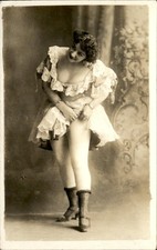 Burlesque dancer Sexy Showing Leg Studio Image c1910s Real Photo Postcard bhn picture