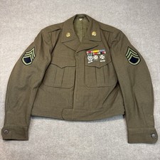 Vintage 1949 US Army Ike Jacket SSG Decorated Enlisted Uniform Conmar Zip 38S picture