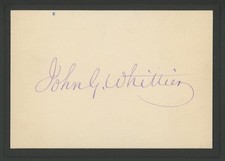 JOHN GREENLEAF WHITTIER (1807-1892) autograph cut | Fireside Poet - signed picture