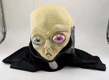 Vtg 1990s Easter Unlimited Alien Mask with Cape Shroud Fun World Roswell Martian picture