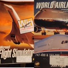 Bundle Microsoft Flight Simulator 2000 + World Airliners PC Game Unopened picture