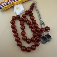 Old Misky 33-Bead Islamic Prayer Rosary Tasbih مسباح مسباح مسبحة فاتوران N1034 picture