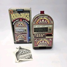 Vintage Radica Poker & Deuces Slot Machine #714 Table Top Automatic Jackpot EUC picture