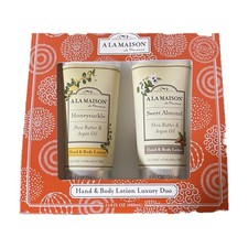 NEW A La Maison Hand Body Lotion Luxury Duo Gift Set-Honeysyckle + Sweet Almond picture