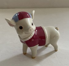 Lenox Pig Figurine Grand Slam Sam Baseball Piggy Ivory Fine China 24K Gold picture