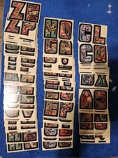 1973/1974 Topps Monster Initials Huge Lot of 91 ALL DIFFERENT Sticker Combos picture