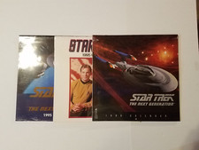 Lot of 3 Vintage Star Trek Calendars new in Shrink Wrap 1995, 1999 picture