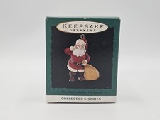 1995 Night Before Christmas #4 ~ Santa with Bag ~ Hallmark Miniature Ornament picture