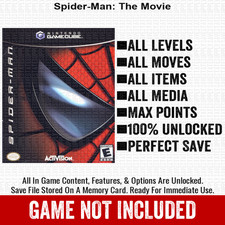 Spider-Man The Movie 100% Nintendo GameCube Memory Card Save CHEATS picture