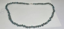 VINTAGE NAVAJO TURQUOISE NUGGET /.925 SILVER BEAD SHAMAM STYLE NECKLACE - picture