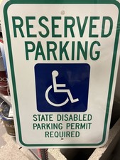 Official Large Reserved Disabled Parking Sign 19x15” State Permit Required picture