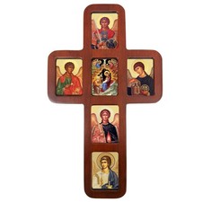 Icon Wall Cross Nativity Archangels Michael Raphael Gabriel Uriel Guardian Angel picture