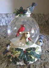 Lenox Winter Greetings Cardinal Working Snow Globe Christmas No Box READ picture