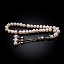 AAA Natural Freshwater Pearl gemstone 33 beads, 925 pure silver metals 129014 picture