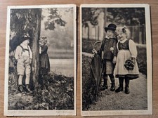 Set of 2 Children Young Love German Assoc of Child Welfare 1916 Unused Postcards picture