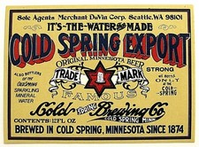 Cold Spring Brewing COLD SPRING EXPORT- STRONG beer label MN 12oz picture