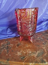 Vtg 1977-78 , Fenton Chou Ting Ceremonial Fairy Lamp Ruby Iridescent Red Glass picture
