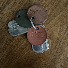 5 Lot RARE Dog Tags WWII Identity Discs Royal Australian Air Force & US Officer  picture