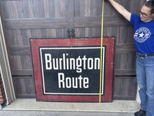 Original Vintage CB&Q Burlington Route Railroad Boxcar Sign (57.75