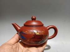 Color Changing Yixing Zisha Teapot Dahongpao Clay Horse Enamel 280cc Gu Jingzhou picture