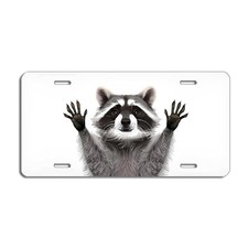 Raccoon Paws Up License Plate - Cute Animal Car Tag picture