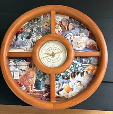 Bradford Exchange Purr-fect Times Cat Wall Clock Mary Ann Lasher 4 Plates 2003 picture