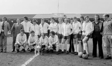 The Derby County team pictured after receiving the First Division - Old Photo picture