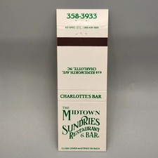 Vintage Midtown Sundries Restaurant Charlotte NC Matchbook Cover picture