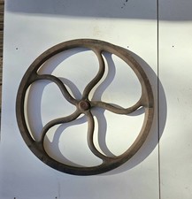 Antique Vintage Cast Iron V Belt Wheel 16 Inch Industrial Steampunk Farm... picture