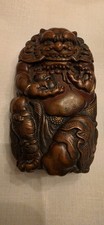 Rare Antique c1890s Japanese Meiji Bronze Patinated Oni Figural Match Safe Vesta picture