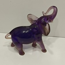 Vintage 1991 J. Boiros Amethyst Purple Kalonite Elephant Sculpture Signed LE... picture