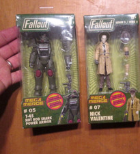 Fallout NICK VALENTINE & T-45 HOT ROD SHARK POWER ARMOR SET SERIES 2 MEGA MERGE picture