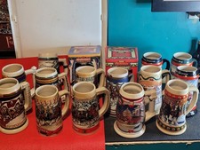 Vintage Budweiser Holiday Stein Collection (1986-94, 96-98, 2000-03) (Lot Of 16) picture