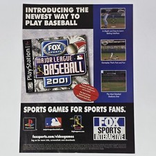 Fox Sports MLB 2001 Sony PS1 Introducing Print Ad/Poster Official Promo Art picture