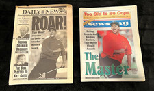 1997  Tiger Woods  wins Masters- NY Daily News and Newsday full newspapers picture
