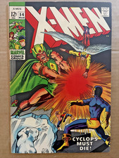 X-Men #54 Mar 1969 Intro/Origin Havok Barry Smith Cover Silver Marvel VF (8.0) picture