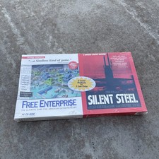 TSUNAMI MEDIA FREE ENTERPRISE & SILENT STEEL PC GAME BIG BOX RARE TSUNAMI 95-96 picture