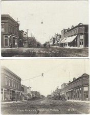 Nice pair of real photo mainstreet postcards from Wadena Minnesota great detail picture
