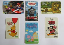 Asda Gift Cards x6 Mario Kart, Thomas, Madagascar, Winnie, Mickey Mouse etc picture