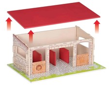 Papo Horse Boxes Wooden Stable Playset Removable Roof Barn Toy Set 60104 picture