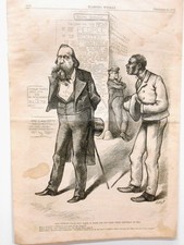 Harper's Weekly Engraving Black Americana Poor Ignorant Black Man Irish  1878 picture
