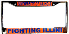 UNIVERSITY OF ILLINOIS/FIGHTING ILLINI-College License Plate Frame, Chrome- picture