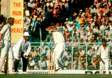 Old Large Cricket Photo Indian Spin Bowler Eas Prasanna India V England 1977 picture