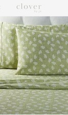 Vintage Style Clover By Jo Pre - Cotton Modal Wash Green King Flat Sheet Green picture