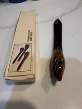 ⁠Vintage Hand Carved Wooden Duck Letter Opener Bird Envelope Opener w/ Box⁠ picture