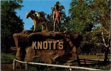 Knott's Berry Farm Prospector & Mule Statue Postcard Buena Park CA Chrome picture